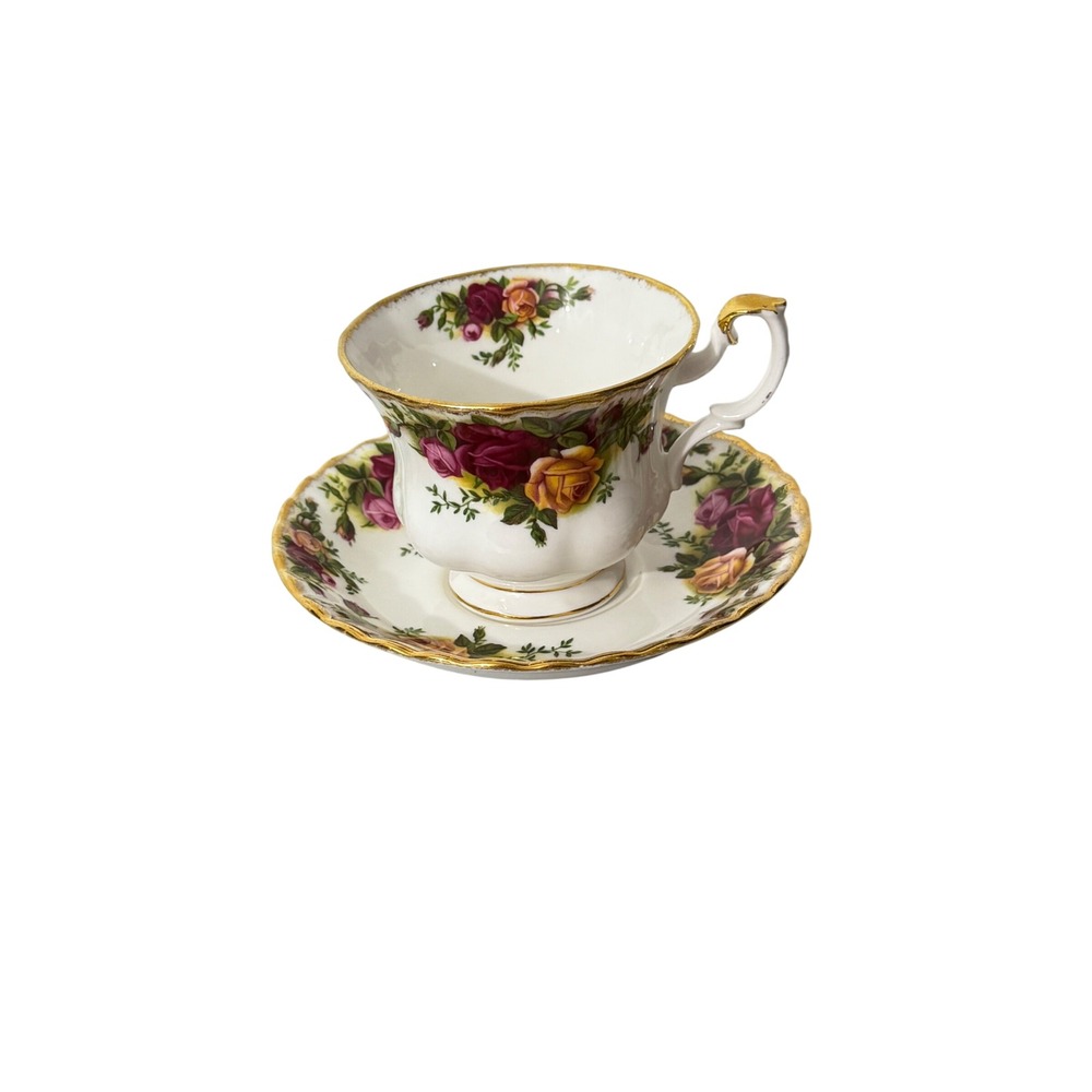 Royal Albert Teacup Saucer Set Vintage Multicolor Old Country Roses Bone China